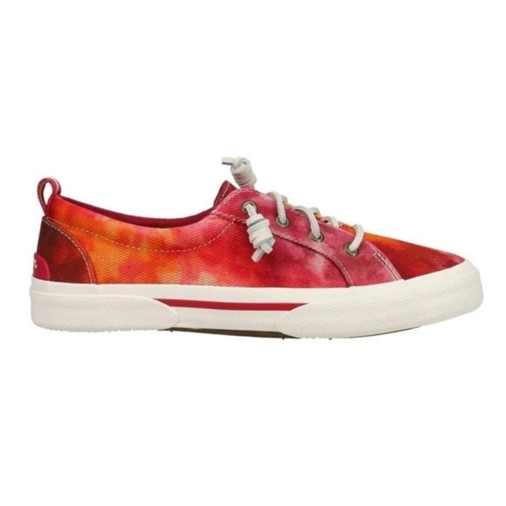 Sperry Pier Wave LTT Lace Up Sneakers in Tie Dye Pink Orange